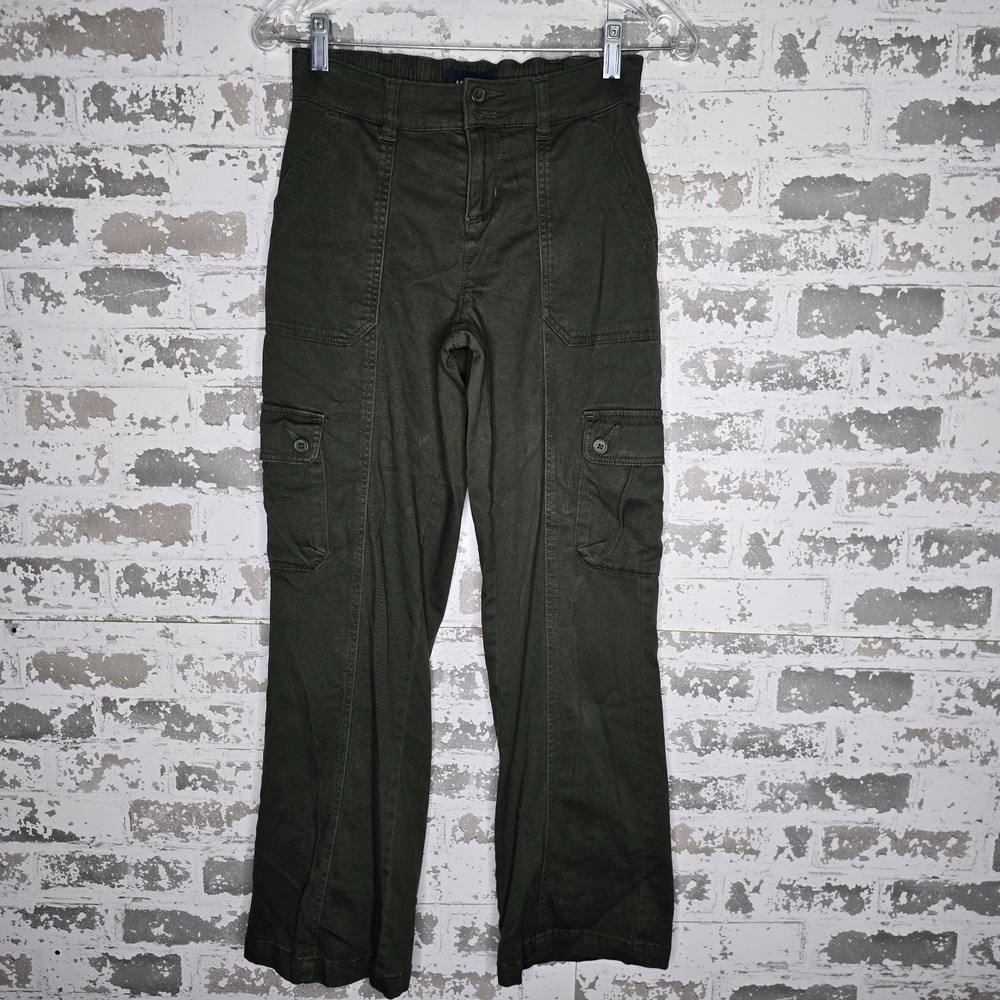 Aeropostale Pants Womens XS Short Military Green Bootcut Cargo Stretch Cotton‎